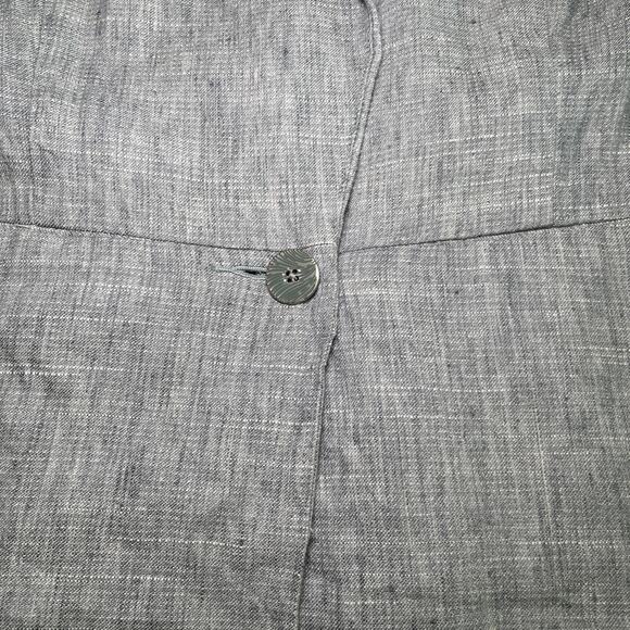 Cabi Jacket Women 12 Gray Linen Blend Beachwalk Blazer One Button Closure Preppy - Picture 6 of 13
